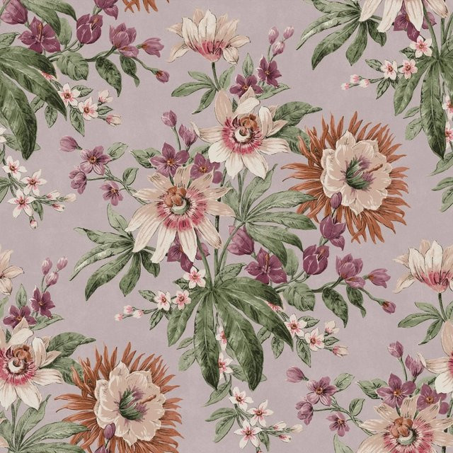 Boutique Luxury Vliestapete Martha Mauve in Lila mit floralem Botanical-Design, Breite: 0,52 m, Länge: 10,05 m - Bild 1