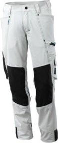 Mascot Stretchhose mit Knietaschen und Reflexstreifen in Weiss, Größe 90C62 - Bild 1