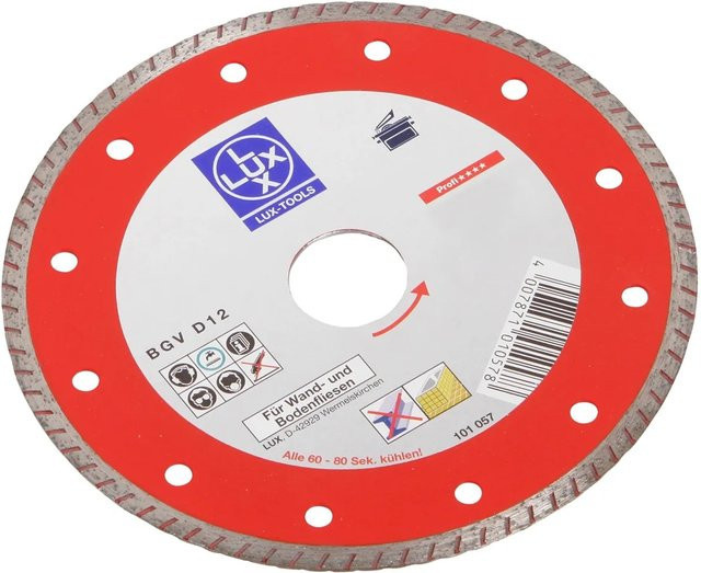 LUX-TOOLS Diamant-Trennscheibe für Fliesen und Stein in Rot, Durchmesser: 125 mm - Bild 1