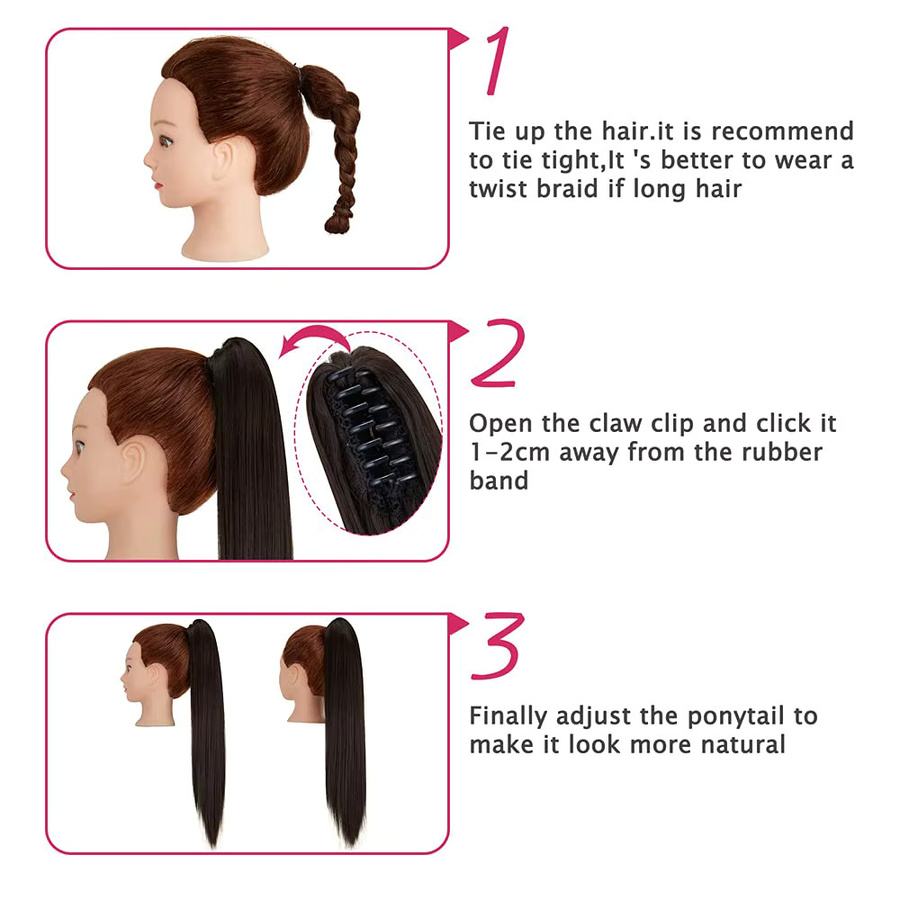 Manetique Haartextur Verlängerung Pferdeschwanz, Synthetisch, Damen - Bild 5