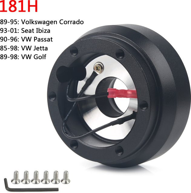 181H Racing Lenkrad-Kurznabenadapter in Schwarz passend für VW Golf, Jetta, Passat, Seat Ibiza und Volkswagen Corrado - Bild 1