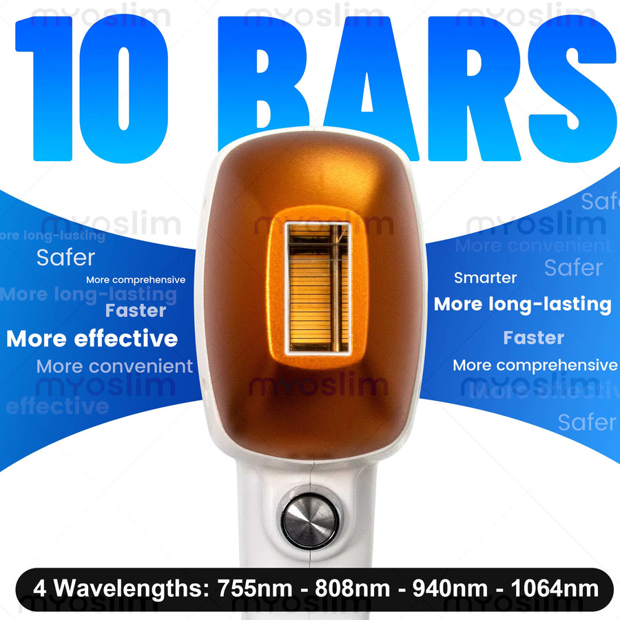 MYOSLIM Haarentfernungsgerät, 10 Bars, 4 Wellenlängen, Weiß, Unisex - Bild 4