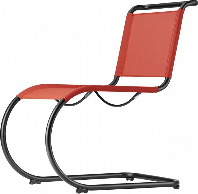 Thonet S 533 N All Seasons Freischwinger mit Netzgewebe aus Textilene in Schwarz und Stahlrohrgestell - Bild 1