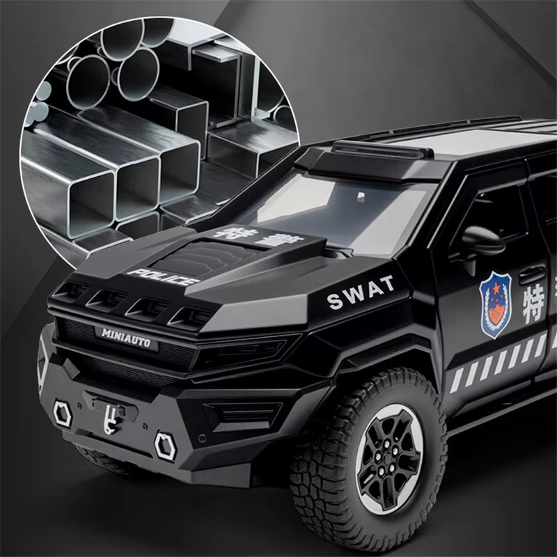 MAKEDA Vengeance Explosionsgeschütztes Fahrzeugmodell, 1:24, Polizei, Metall, mit Sound und Licht - Bild 2
