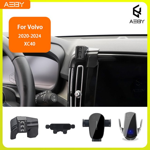 Handyhalterung mit kabelloser Ladestation für Volvo XC40 (2020-2024) in Schwarz - Bild 1