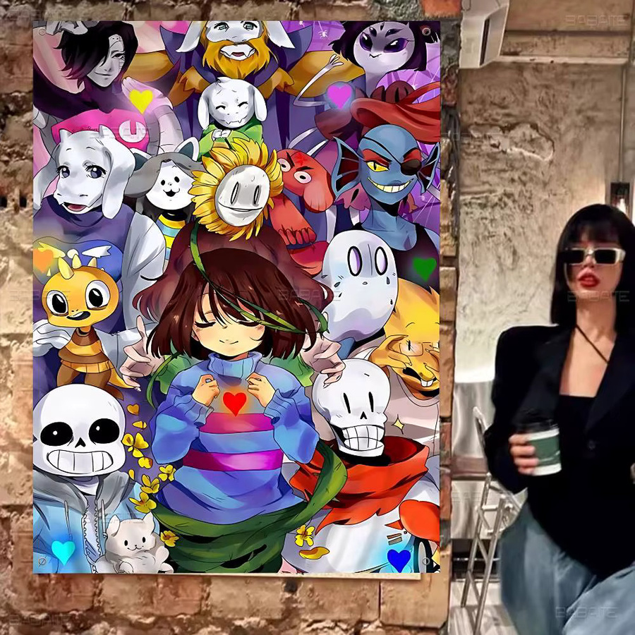 Beast Kingdom Undertale Vintage Banner Dekoration mit Anime Design, Mehrfarbig, B: 70 cm, H: 50 cm - Bild 2