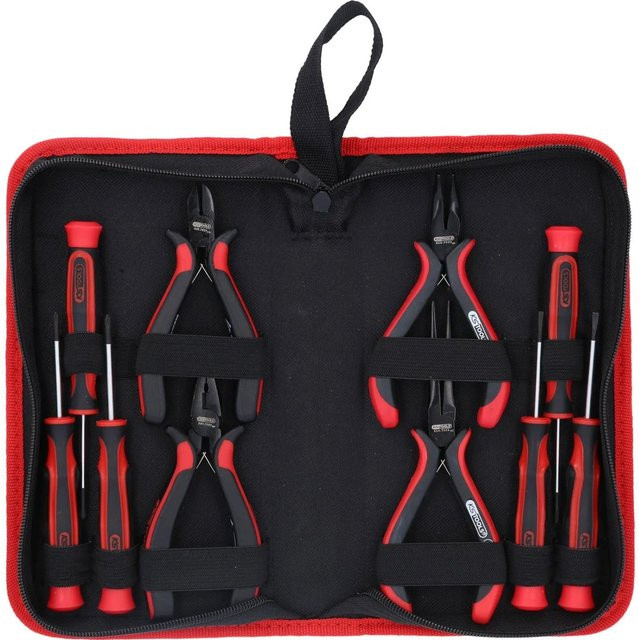 KS Tools Feinmechanik-Werkzeug-Satz aus Edelstahl, 10-teilig, Schwarz-Rot - Bild 2