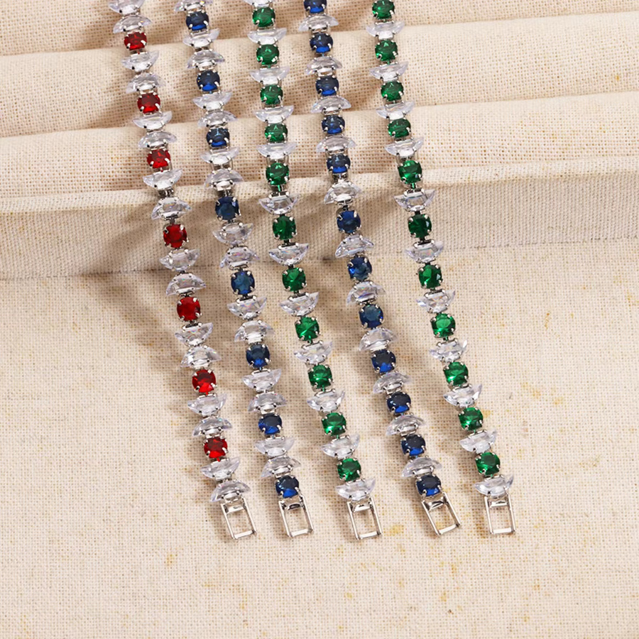 YUYAN Armband, Silber, Kristall, Damen, Geometrische Quadrat - Bild 2