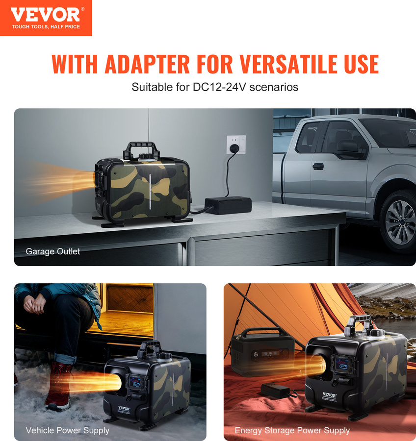 VEVOR All-in-One Dieselheizung 5-8 kW mit Bluetooth-App, Fernbedienung und CO-Alarm für 12 V / 24 V - Bild 2