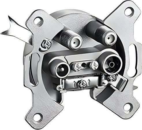 BESTEST SAT-Antennendose aus Metall in Silber für den Einbau (Flush) - Bild 1