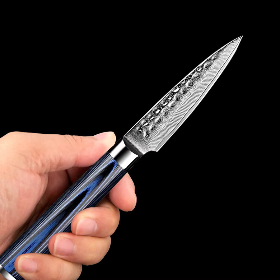 Xituo Damaststahl Schälmesser in Blau, 3,5 Zoll Paring Knife aus Edelstahl - Bild 3
