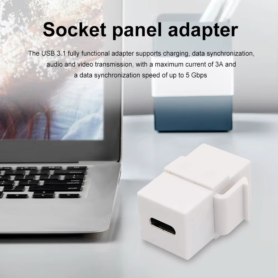 Keystone USB 3.1 Typ C Buchse für Wandplatten und Steckdosen zur Datenübertragung und zum Laden in Schwarz oder Weiß - Bild 2