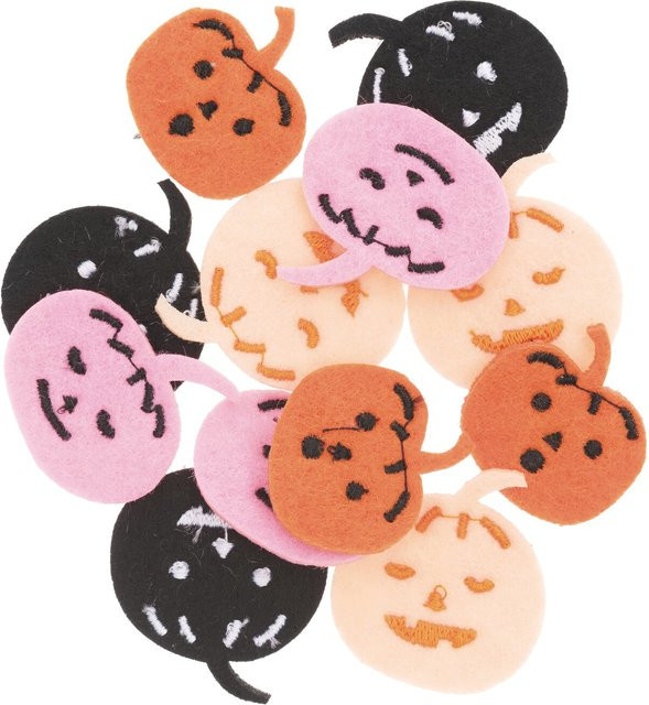 Rico Design Halloween Filzstreu Kürbis Mix mehrfarbig, 12 Stück - Bild 1