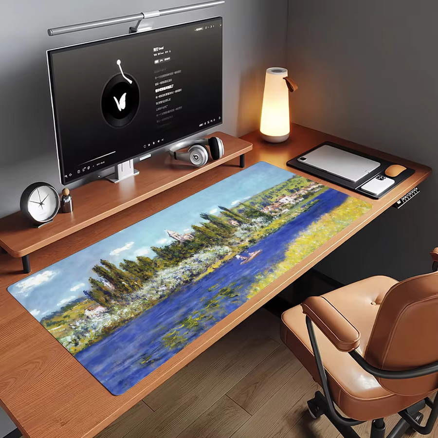 XXL Mauspad Claude Monet Kunstwerk in Multicolour, rutschfeste Schreibtischunterlage aus Gummi für PC und Laptop - Bild 5
