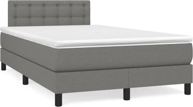 vidaXL Boxspringbett mit Matratze Hybrid-Design in Dunkelgrau, B/T: 120 x 200 cm - Bild 1