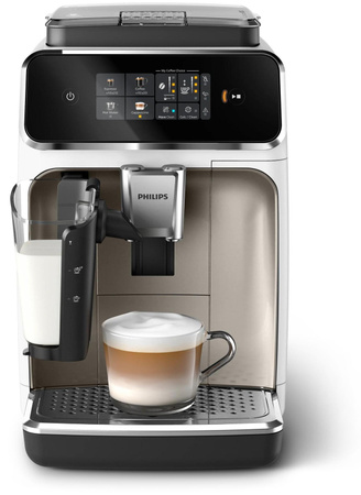 Philips Kaffeevollautomat 2200 Series mit 2 Kaffeeeinstellungen und Milchaufschäumer, weiß (EP2333/40)