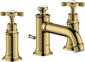 Hansgrohe Axor Montreux 3-Loch-Waschtischarmatur in Gold mit Pop-up-Abfluss - Bild 1