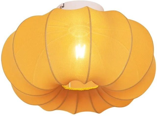 QAZQA Japandi Deckenleuchte Asyesha in Gold mit Blumenform und Textilmaterial, Durchmesser: 37 cm - Bild 1