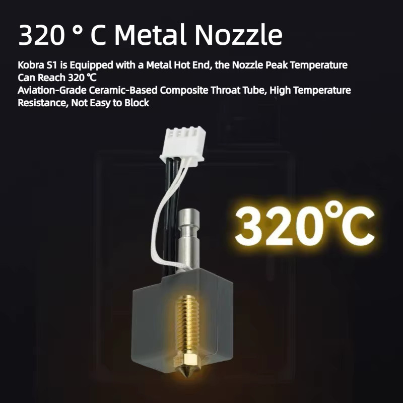 Anycubic Kobra S1 Hotend Kit mit Messing Düse für 3D Drucker Zubehör Gold - Bild 2