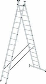 MUNK Aluminium-Mehrzweckleiter 2-teilig nivello-Traverse in Silber mit 2 x 14 Sprossen - Bild 1
