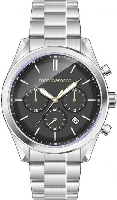 Rocco Barocco Chronograph Herrenuhr, Edelstahl, Quarz, 42 mm, Schwarz - Bild 1