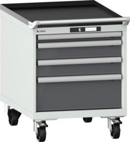 Lista Schubladenschrank mobil 27x36E in Grau mit Schloss, B/T/H: 56,4 x 72,5 x 72,3 cm - Bild 1