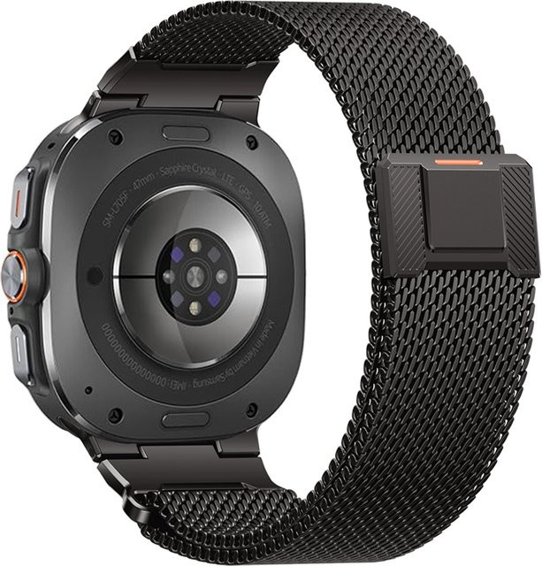 Milanaise-Armband Edelstahl, Schwarz, Unisex - Bild 1