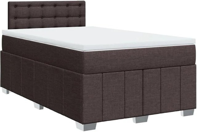 vidaXL Boxspringbett Hybrid mit Matratze und Taschenfederkern, Dunkelbraun, B/T: 120 x 190 cm - Bild 1