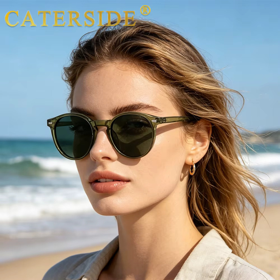 CATERSIDE Sonnenbrille, rund, Vollrand, polarisiert, Unisex - Bild 2