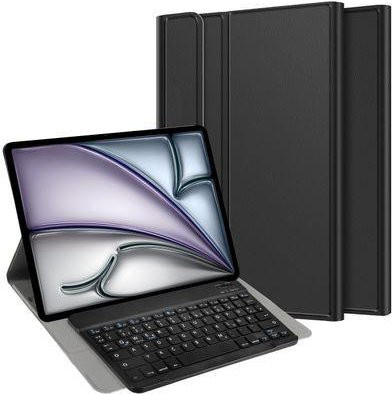 Just in Case Premium Bluetooth Keyboard Cover für Apple iPad Air 13 2025 (2. Gen) und iPad Air 13 2024 (1. Gen), Qwertz, Schwarz - Bild 1