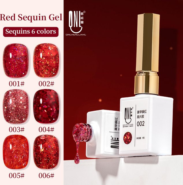 RS NAIL Nagellack, roter Glitzer, 9 g - Bild 1