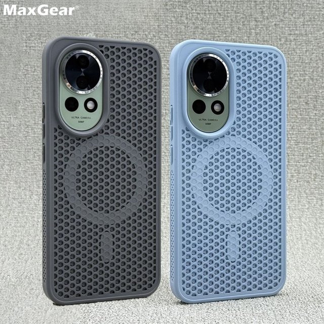Luxus Cooling Mesh MagSafe Schutzhülle für Huawei Pura 70 P70 Pro Ultra Mate 70 60 50 Plus Nova 13 12 mit kabelloser Ladefunktion in Pink oder Grau - Bild 1
