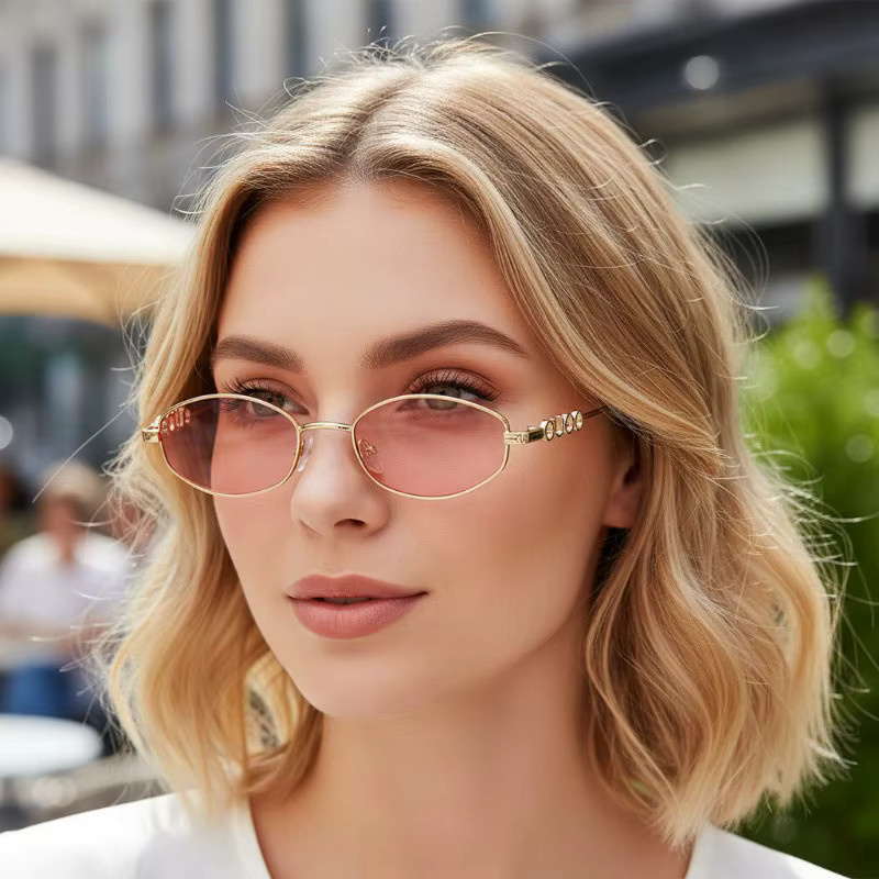 Samjune Sonnenbrille, oval, Metall, Vollrand, Unisex - Bild 4