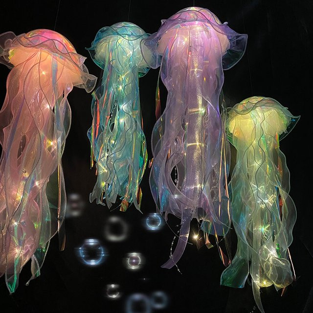 Gooparty Bunte Quallenlaterne Multicolor als DIY Dekoration für Meerjungfrau- und Unterwasser-Geburtstagsfeiern - Bild 1