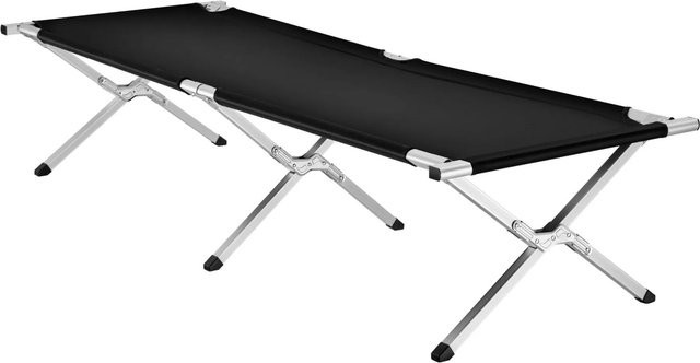 tectake Feldbett mit Aluminiumgestell klappbar Schwarz B/T/H: 190 x 70 x 45 cm - Bild 2