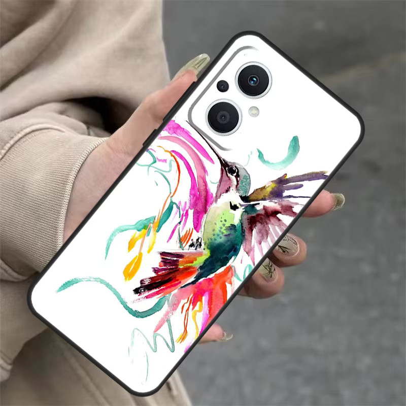 Handyhülle mit Kolibri und Blumen Motiv für Oppo Reno Serie in Multicolor - Bild 2