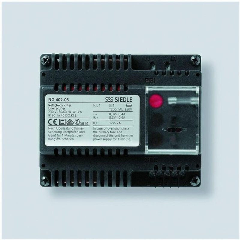 Siedle Netzgleichrichter NG 402-03 Schwarz 230V/12VAC - 8,3VDC - Bild 3