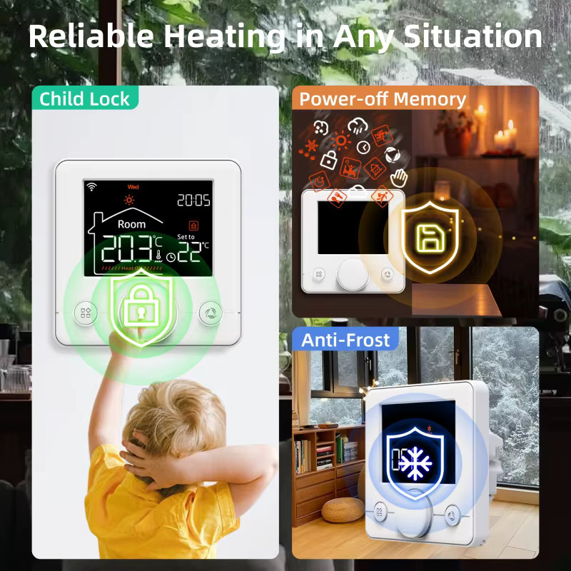 EZAIOT WiFi Tuya Smart Thermostat in Weiß zur Steuerung von Elektro-, Wasser- und Gasheizungen mit Google Home und Alexa Unterstützung - Bild 5
