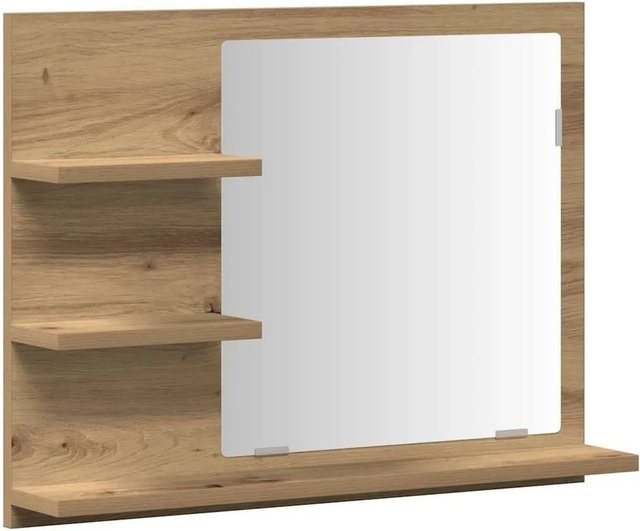 vidaXL Badspiegel mit Ablagen Artisan-Eiche, Farbe: Braun, B/T/H: 60 x 10,5 x 45 cm - Bild 1