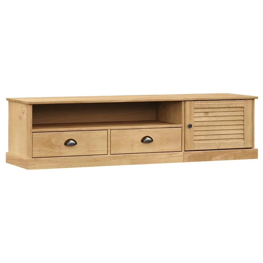 vidaXL TV-Schrank VIGO aus Massivholz Kiefer in Braun mit Jalousie-Design, B/T/H: 156 x 40 x 40 cm - Bild 2