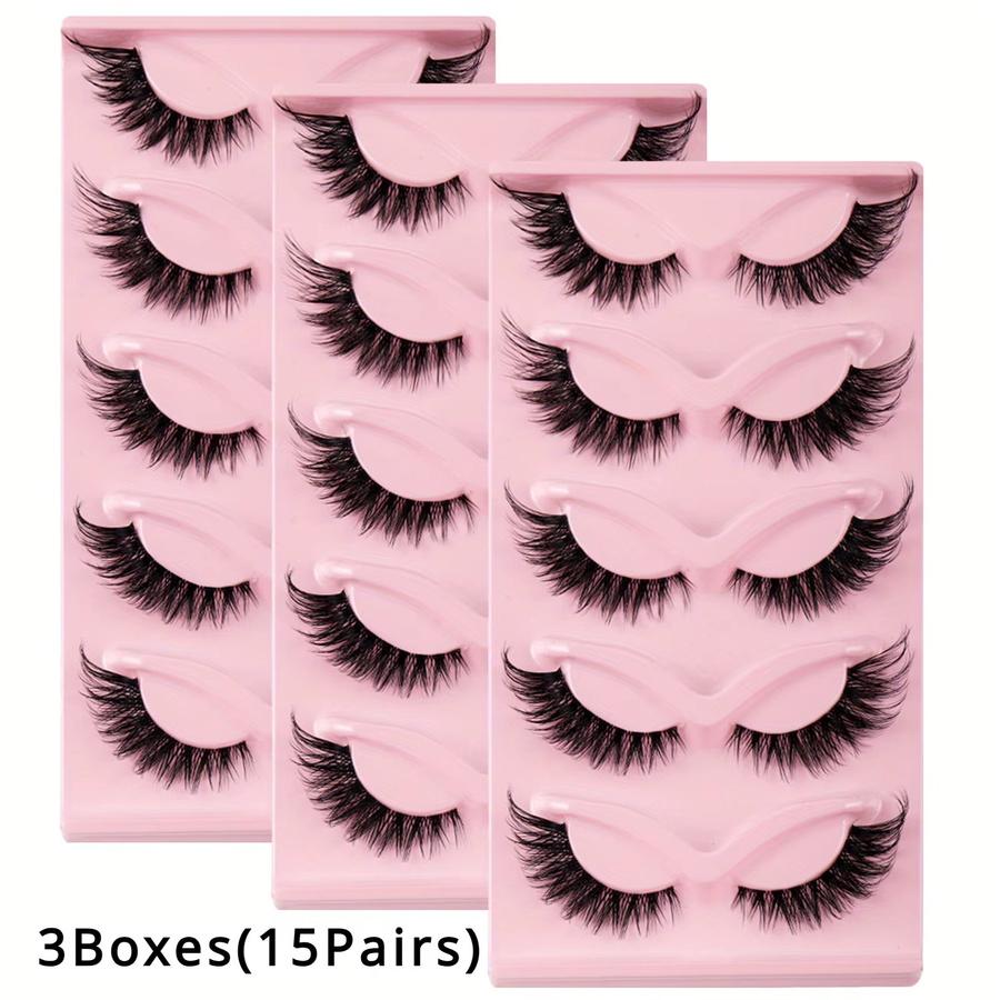 CNKESS Künstliche Wimpern, Katzenaugen-Manga-Wimpern, 15 Paar, Unisex - Bild 2