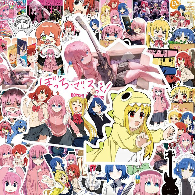 Bandai Bocchi the Rock! Anime Aufkleber, Mädchen, Bunt / Mehrfarbig - Bild 1