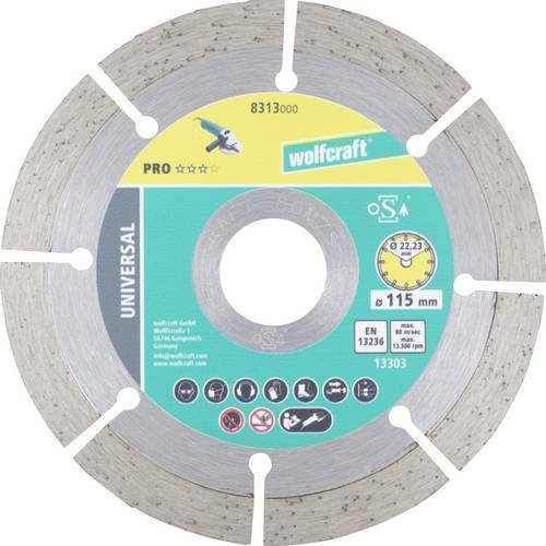 Wolfcraft Diamanttrennscheibe Universal für Beton, Silber, Durchmesser: 115 mm - Bild 1