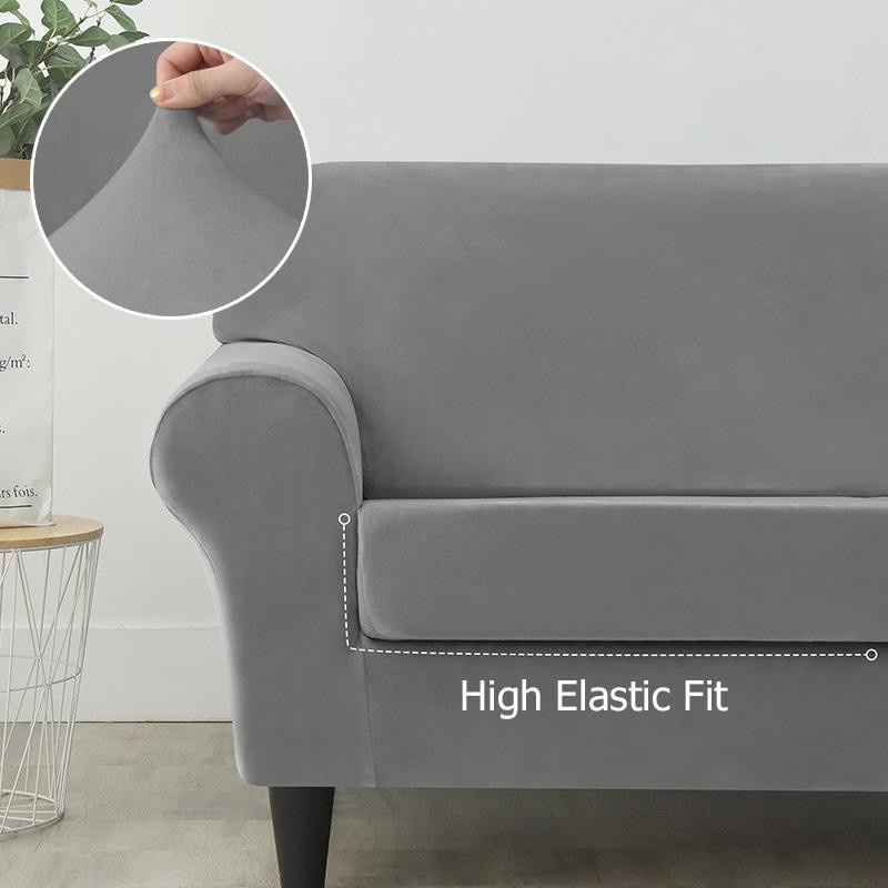 Weicher Sesselbezug aus Samt in Dunkelgrün für 1-Sitzer, Stretch-Möbelschutz aus Polyester für dein Wohnzimmer (Breite: 80-120 cm) - Bild 3