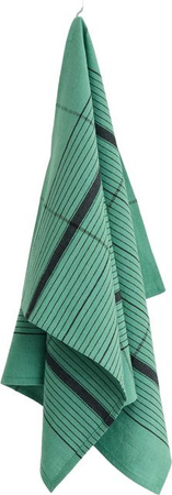 HAY Linear Geschirrtuch Graphic Green aus Leinen-Mischgewebe