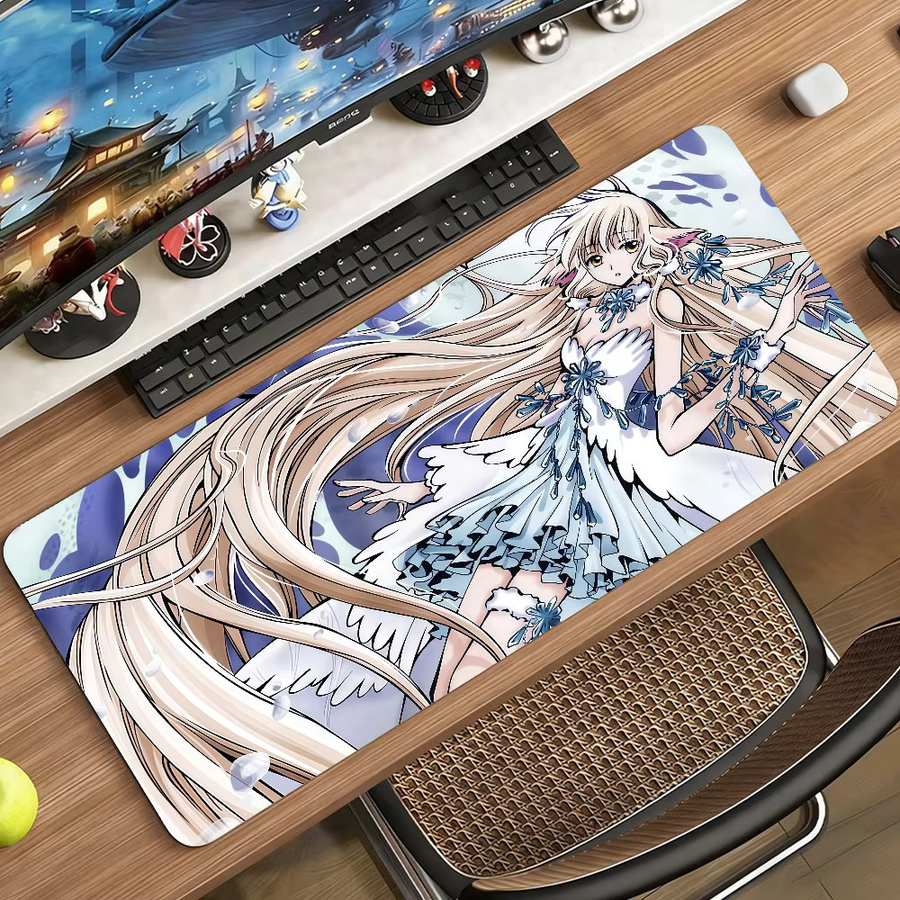 Chobits Chii Anime XXL Gaming Mauspad in Multicolour, rutschfeste Schreibtischunterlage aus Gummi für PC und Laptop - Bild 3