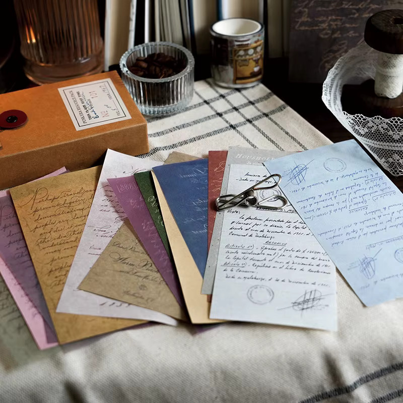 30 Stück Vintage englisches Schreibmaterial Papier für Scrapbooking und Junk Journal, handgefertigt, Mehrfarbig - Bild 4
