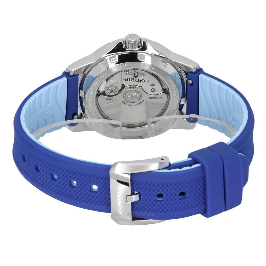 Bulova Damenuhr Marine Star, Automatik, Edelstahl, 35 mm, Silikonarmband - Bild 2