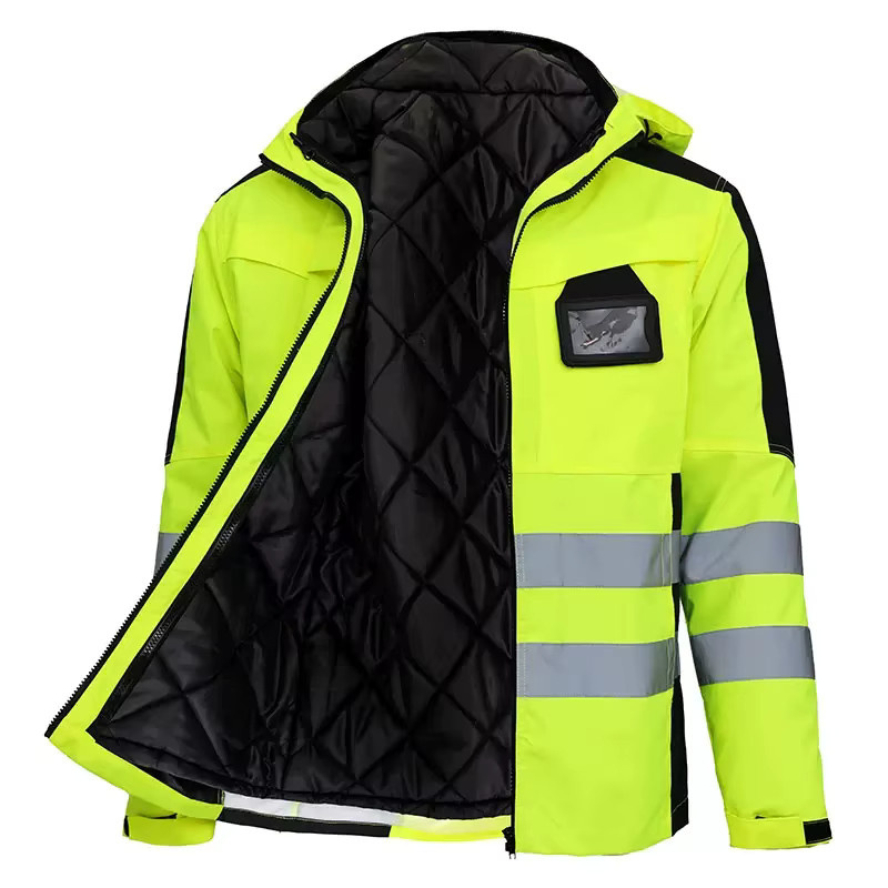 SPARDWEAR 3-in-1 Winter-Arbeitsanzug Set für Bauarbeiter, wasserdichte Arbeitsjacke mit Futter und Arbeitshose, Farbe: Gelb - Bild 2