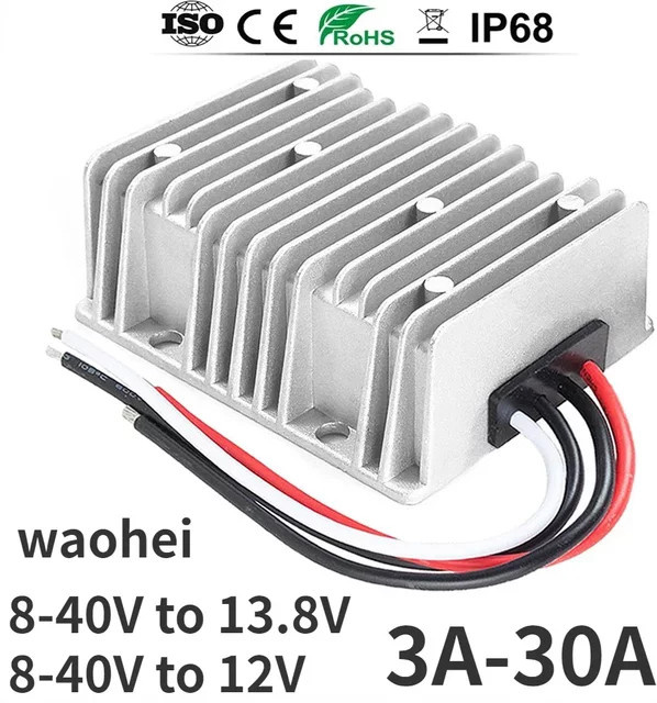 Waohei DC-DC Buck Boost Converter Spannungsregler 8-40V auf 13,8V in Silber - Bild 1
